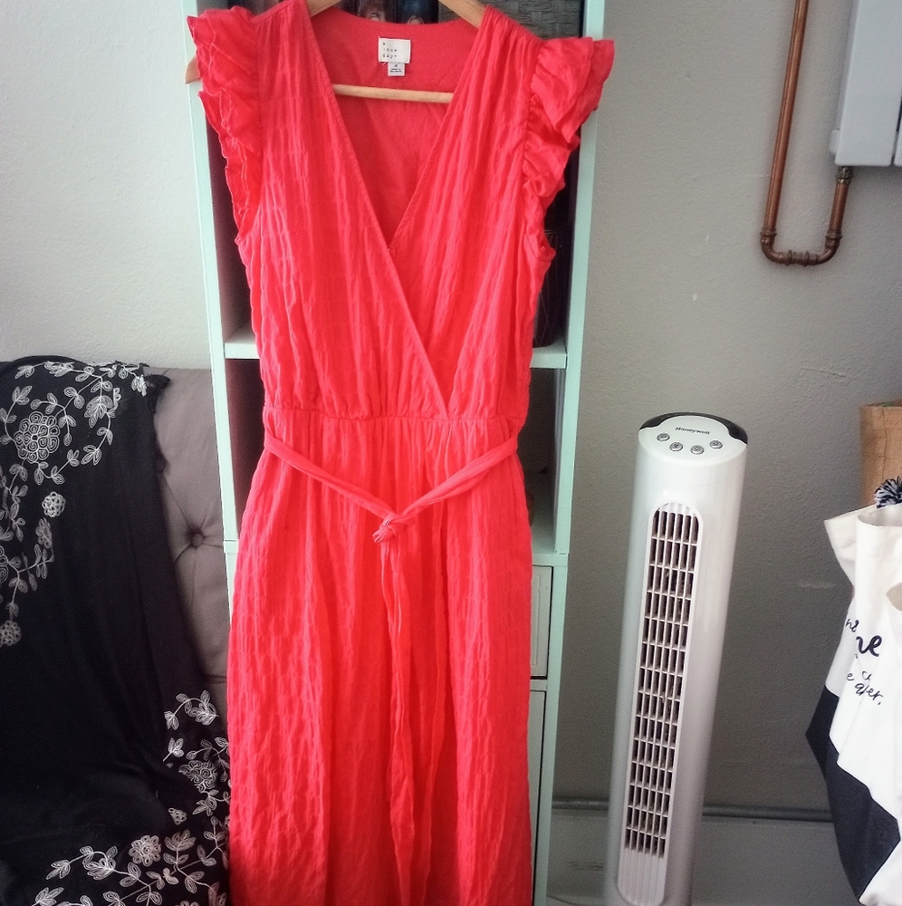 Adorable Tangerine Wrap Dress